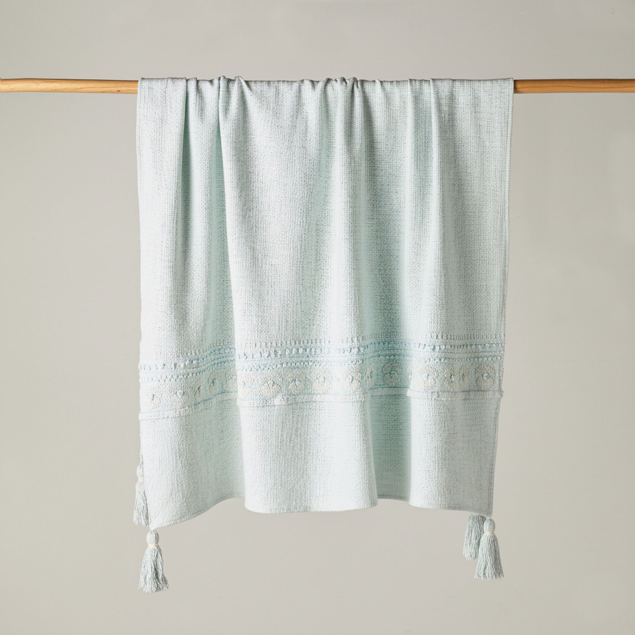 Stitch Suri Embroidered Throw Blue