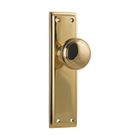 0720 Door Knob Milton Latch Pair Polished Brass H200xW50xP73mm