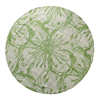 Green Flower Outdoor Round Rug 180cm