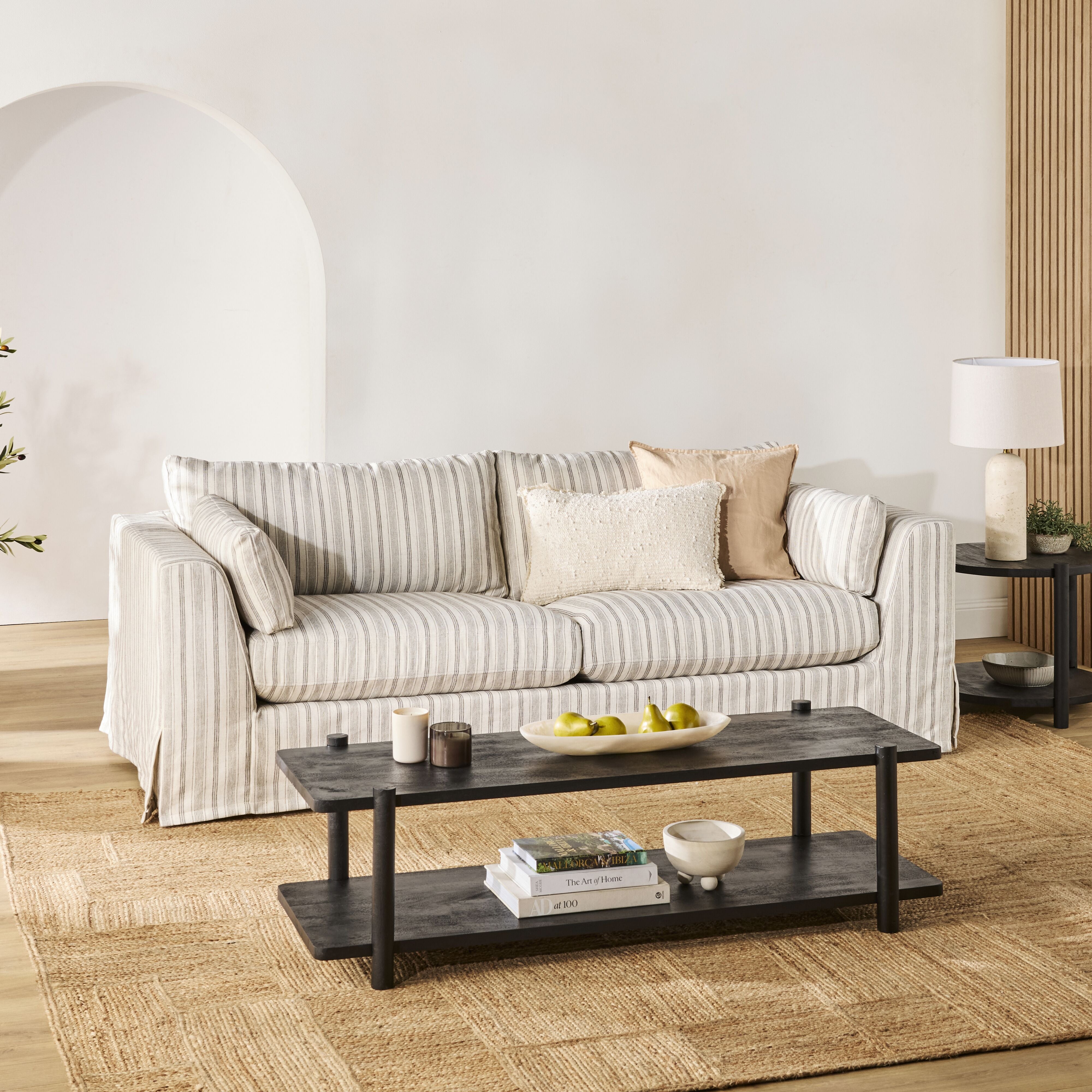 Manon 3 Seater Sofa Linen Stripe – Early Settler NZ