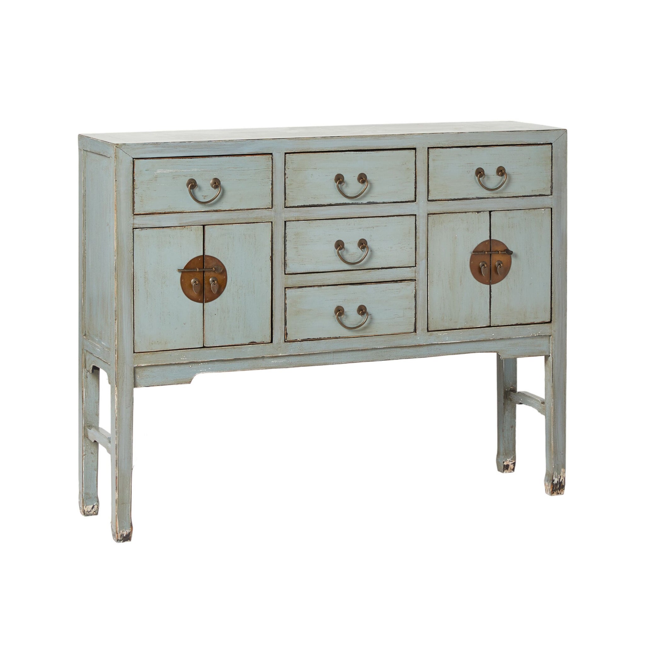 Sansha Console 5 Drawer 4 Door Dove Grey