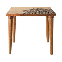 Parvani Carved Top Mango Wood Table 51x48x38cm