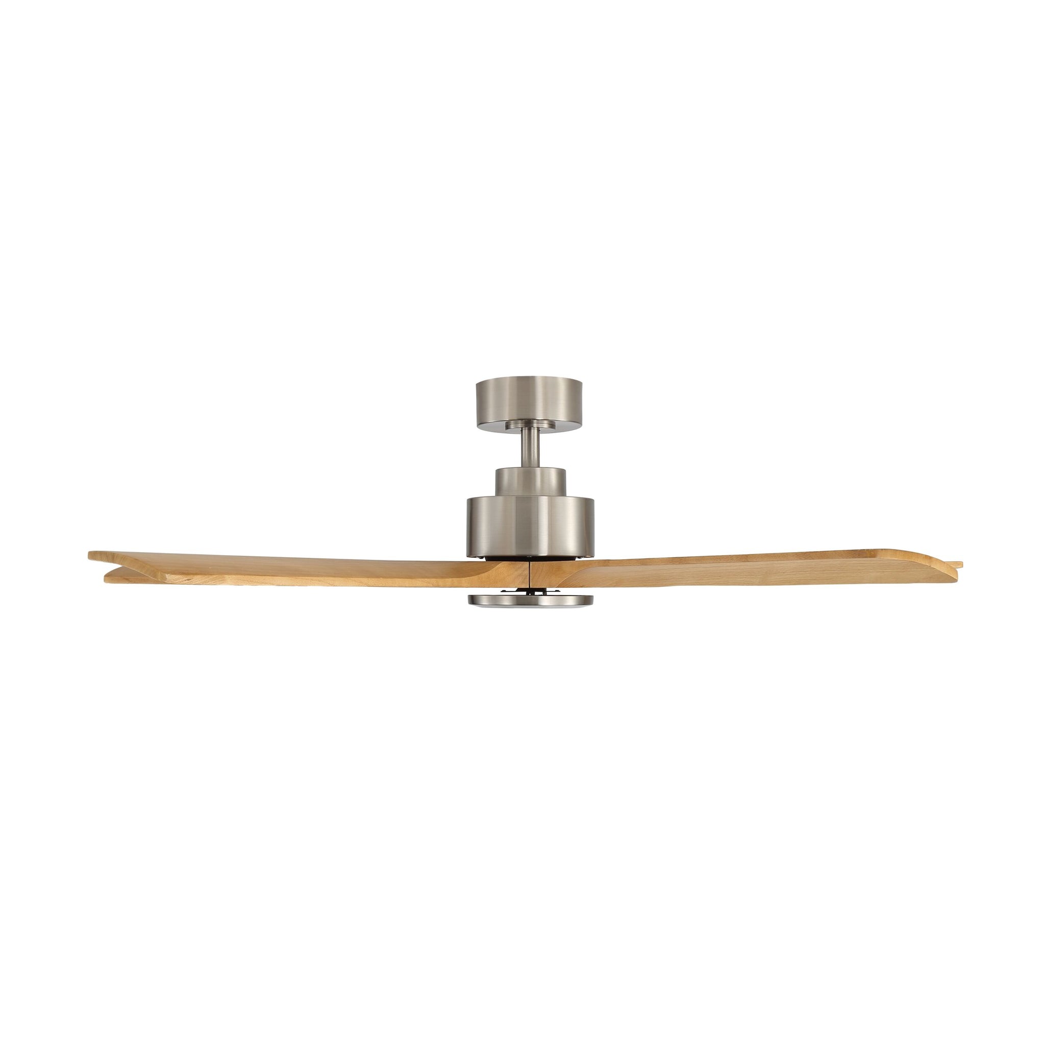Breeze 132cm Indoor DC Fan - Satin Nickel with Natural Timber Blades
