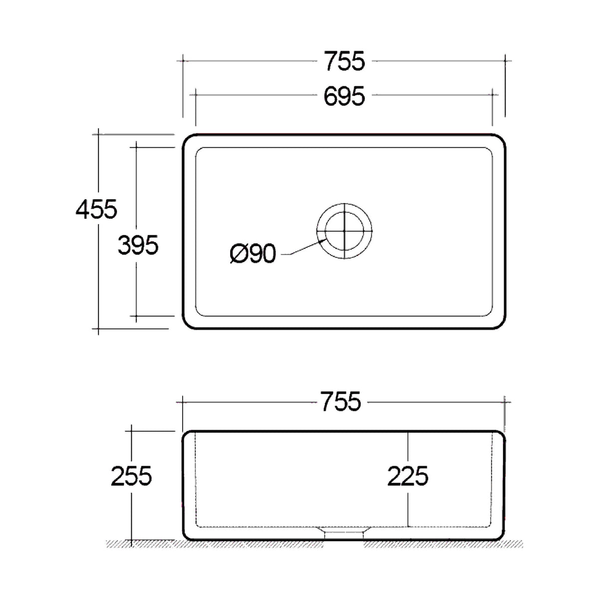Ribbleton Sink 755x455mm