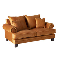 Lisette 2.5 Seater Velvet Sofa Burnt Orange Custom C-009