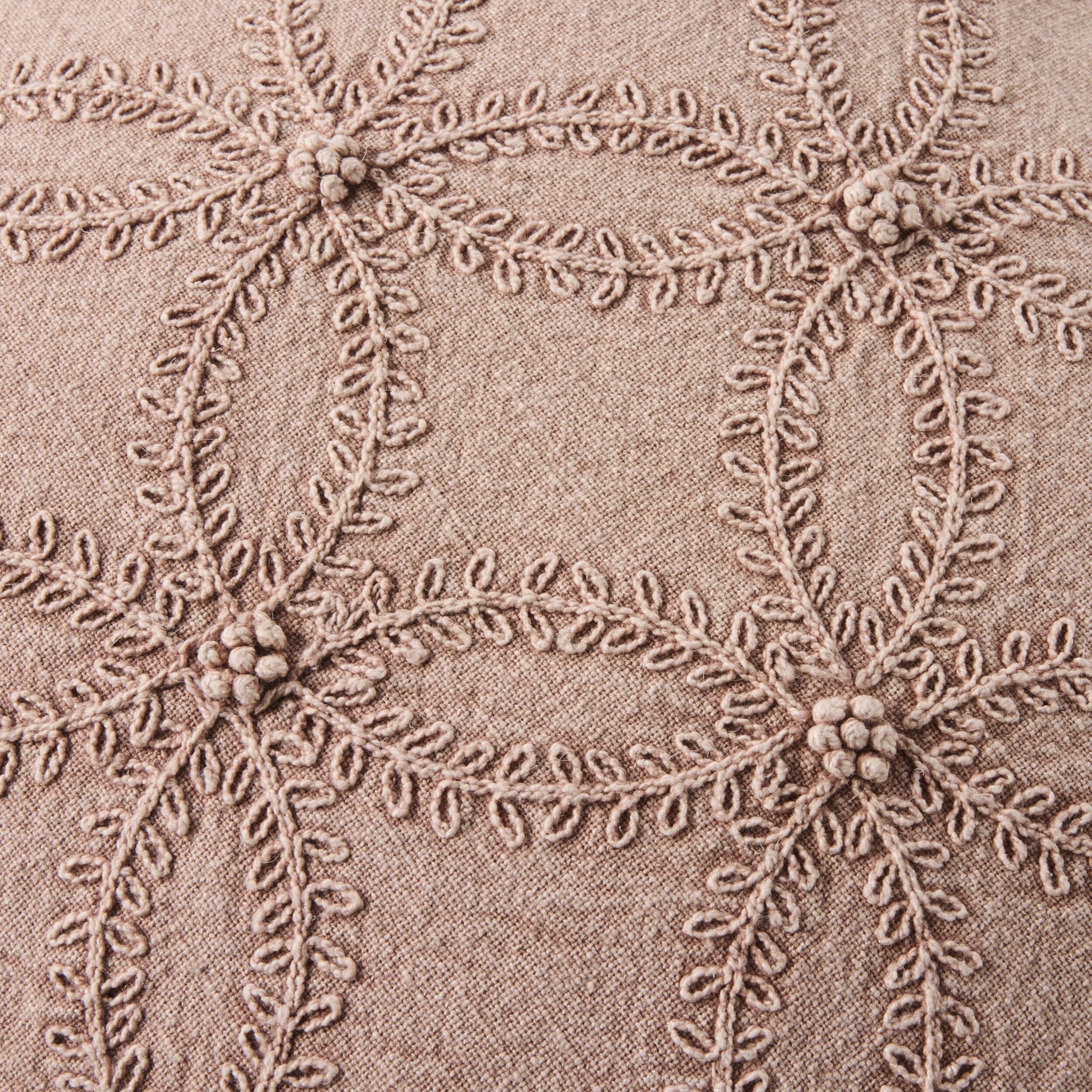 Stitch Scalloped Cushion Dusty Rose 50x50cm