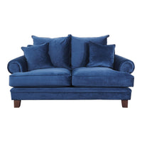 Lisette 2.5 Seater Velvet Sofa Celeste Indigo