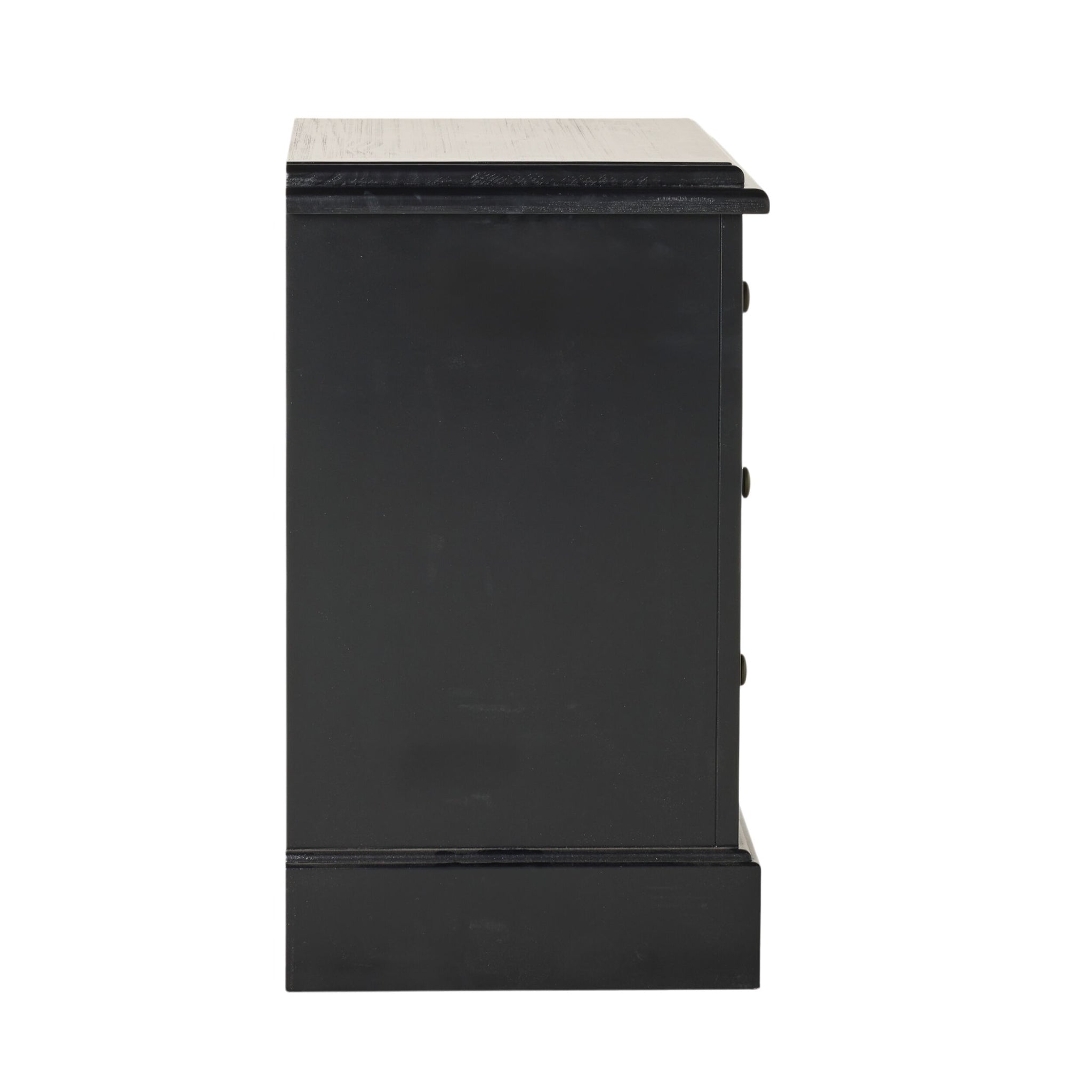Clover 3 Drawer Bedside Table Black