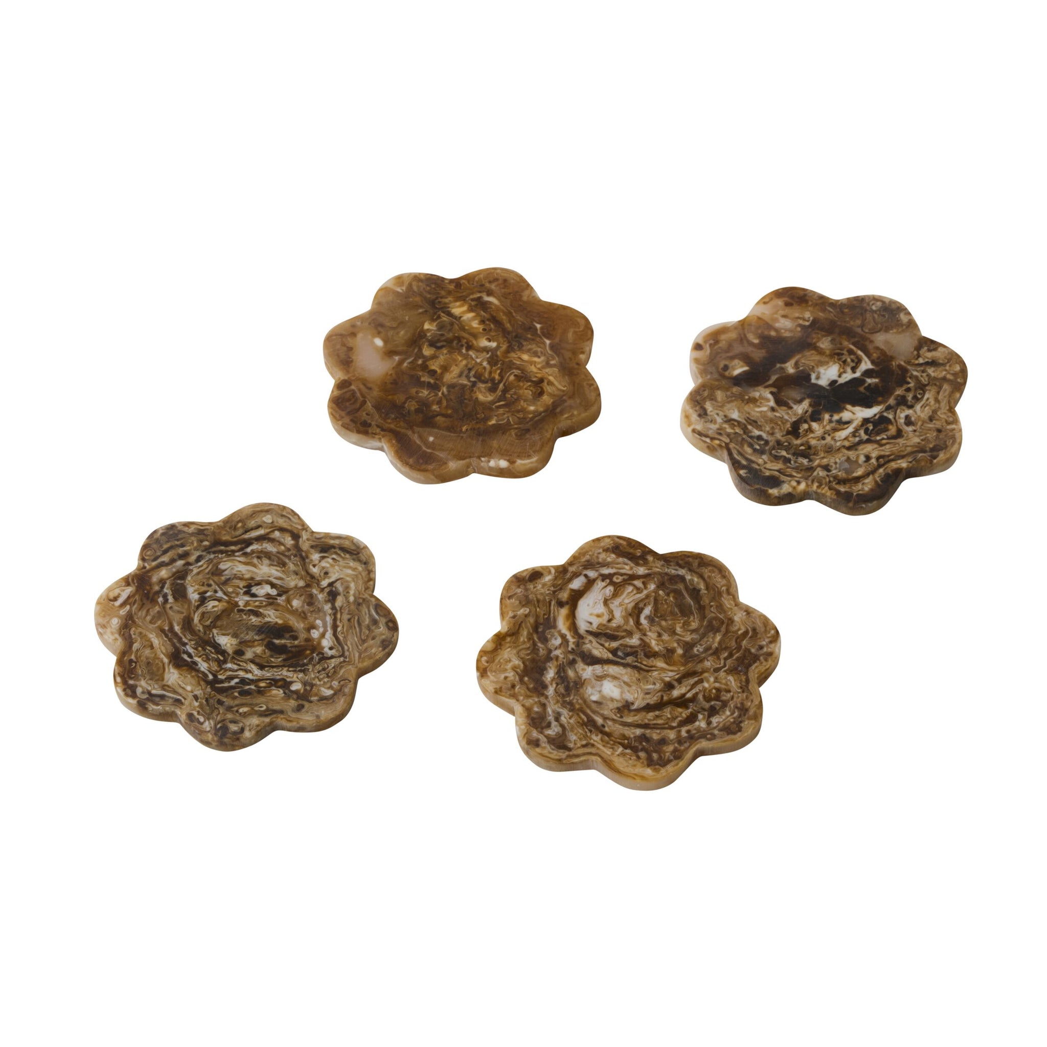 Poppi Scallop Coasters Set of 4 Tortoiseshell