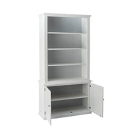 Armand 2 Door Library Shelving Unit 124 x 240cm White with Grey detail