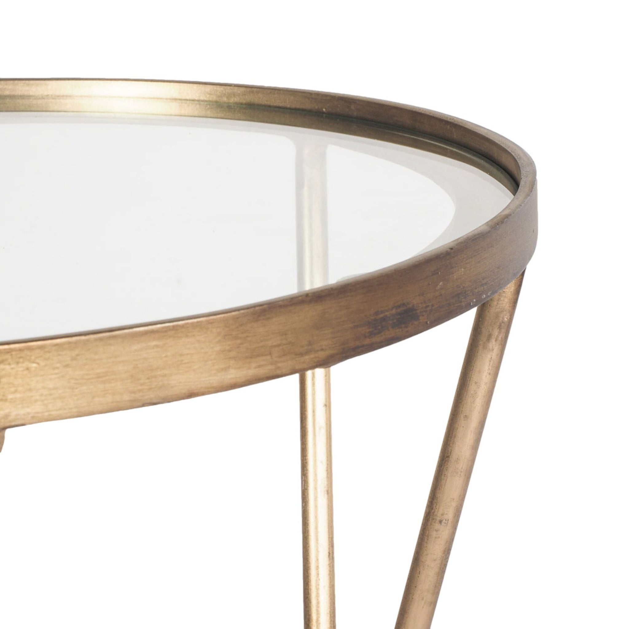 Ashika Glass & Gold Side Table 40x40x68cm