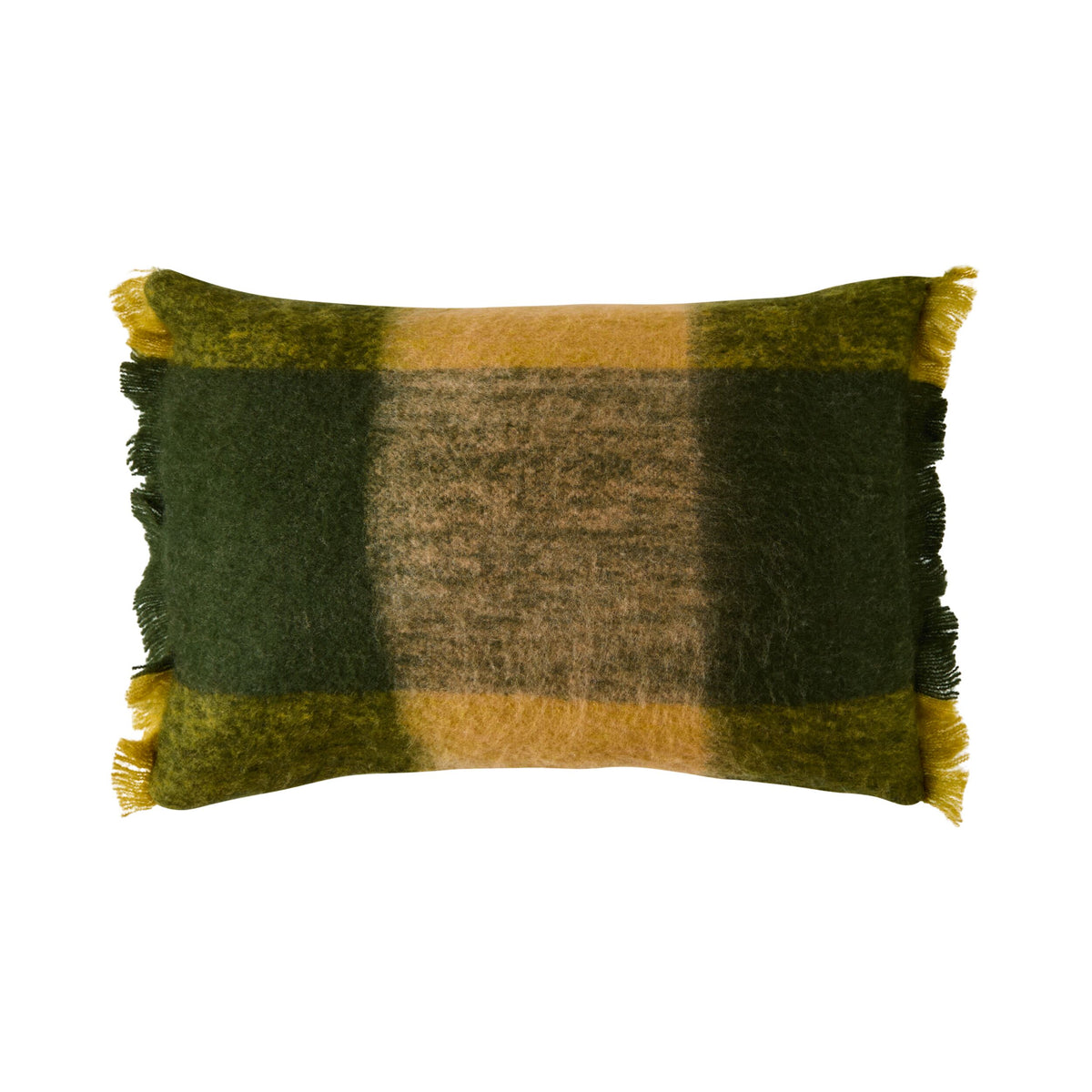 Hunter Wool Blend Cushion Green Check 40x60cm