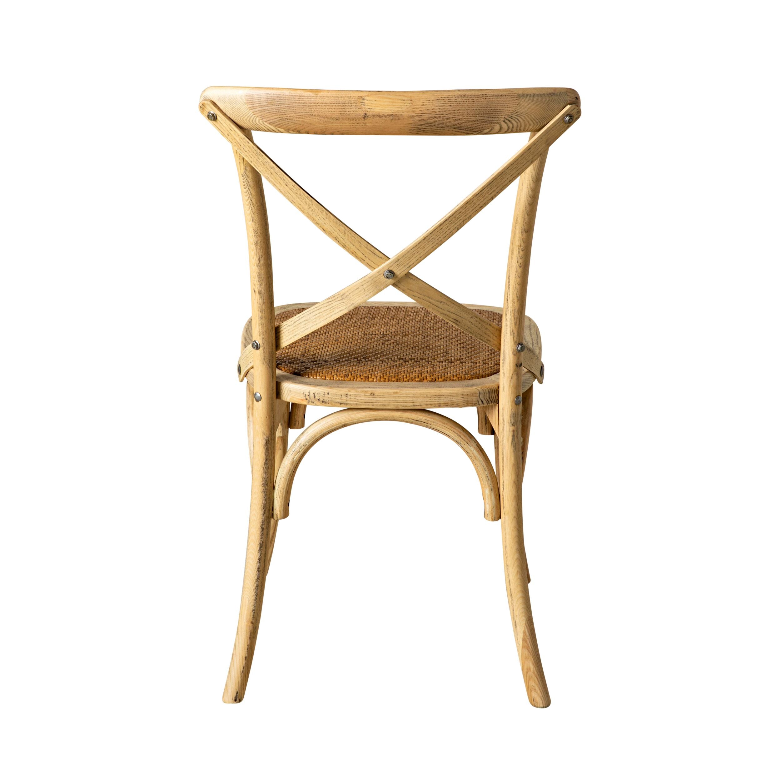 Provincial Cross Back Dining Chair Natural Oak