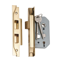 2146 Mortice Lock 5 Lever Rebated Polished Brass CTC57mm Backset 46mm