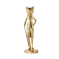 Dapper Cat Statue Gold 10x10x33cm