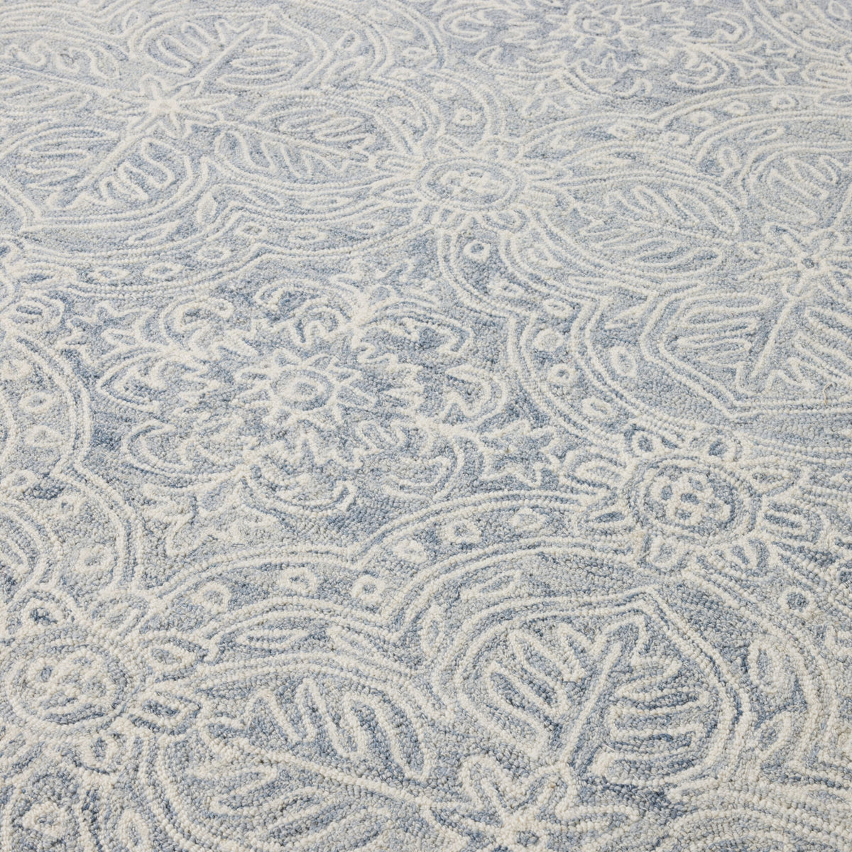 Henna Handtufted NZ Wool Rug Blue 240x300cm