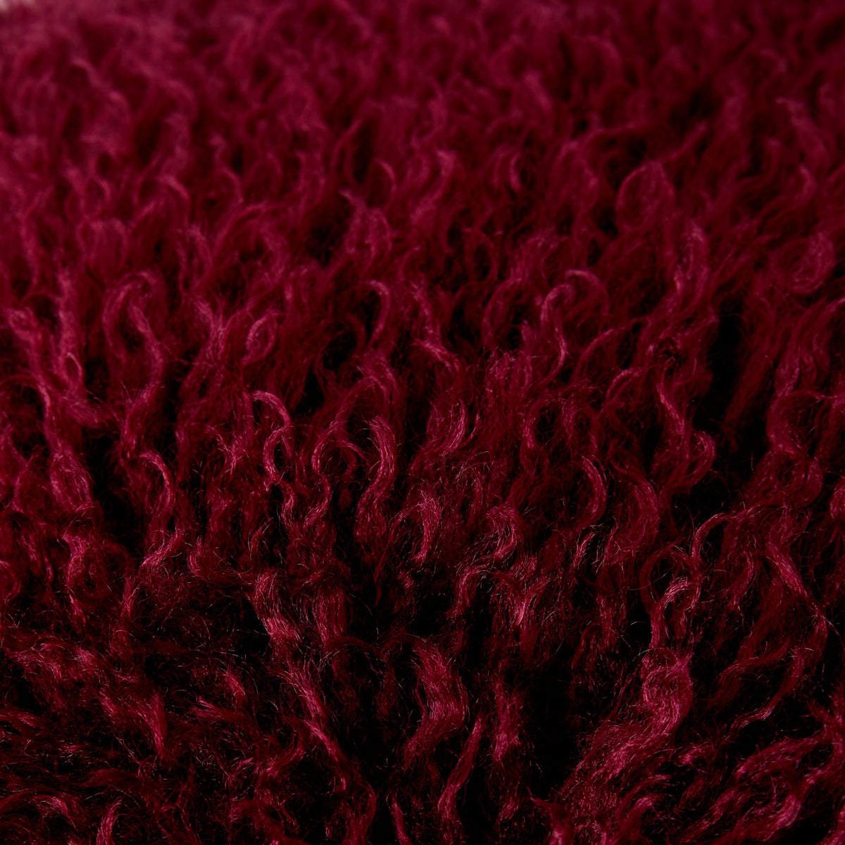 Faux Mongolian Fur and Velvet Cushion Claret 45x45cm