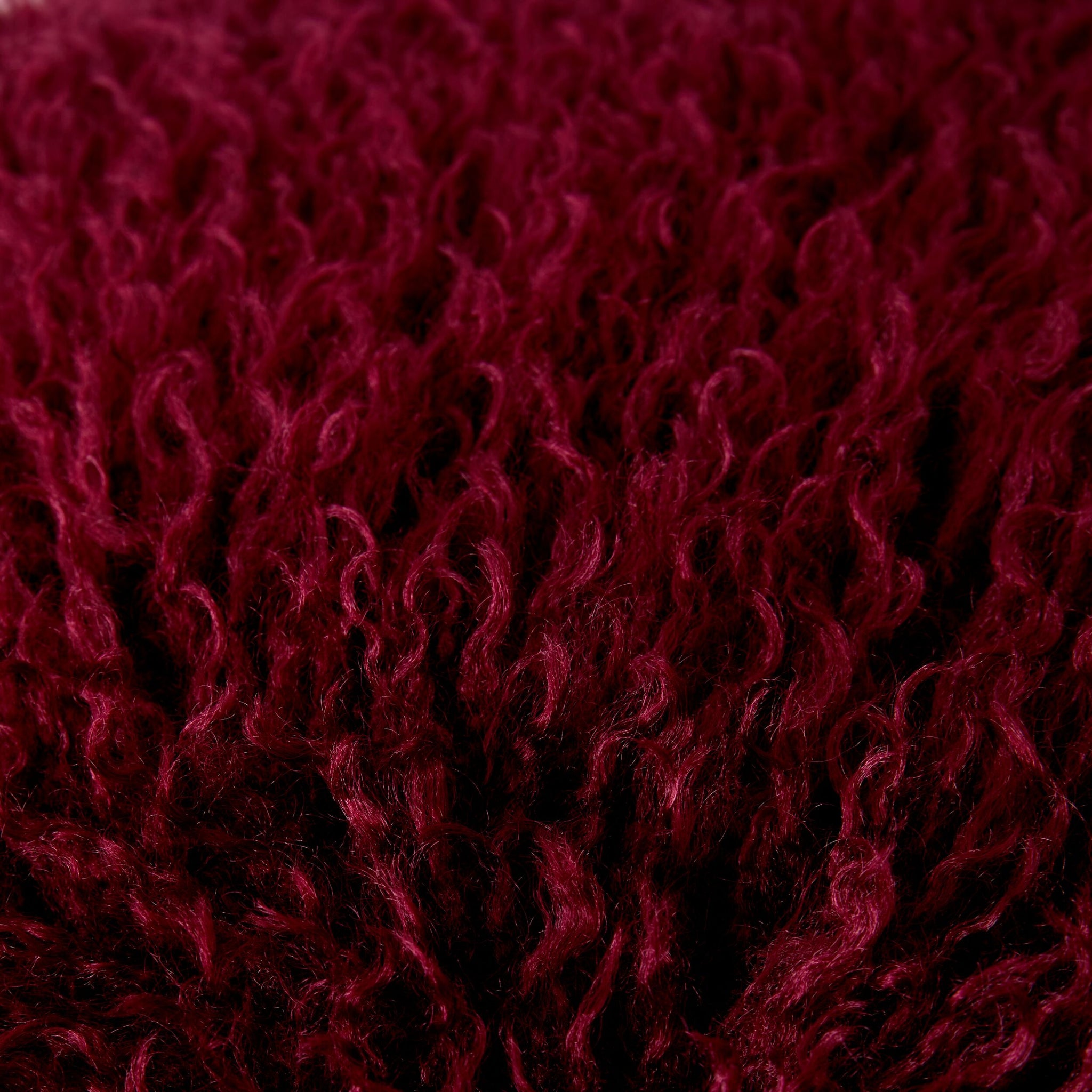 Faux Mongolian Fur and Velvet Cushion Claret 45x45cm
