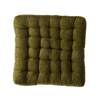Samy Cotton Velvet Olive Green Seat Cushion