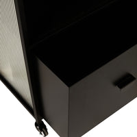 Nero Kitchen Island Bench with Drawer Black 120cm