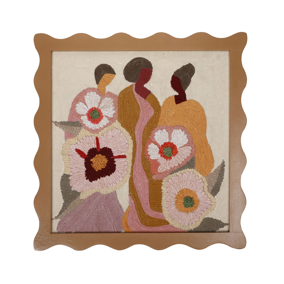 Bloomed Muses Embroidered Framed Wall Art