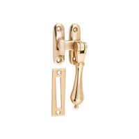 1730 Casement Fastener Teardrop Polished Brass W40xP30mm Drop 95mm