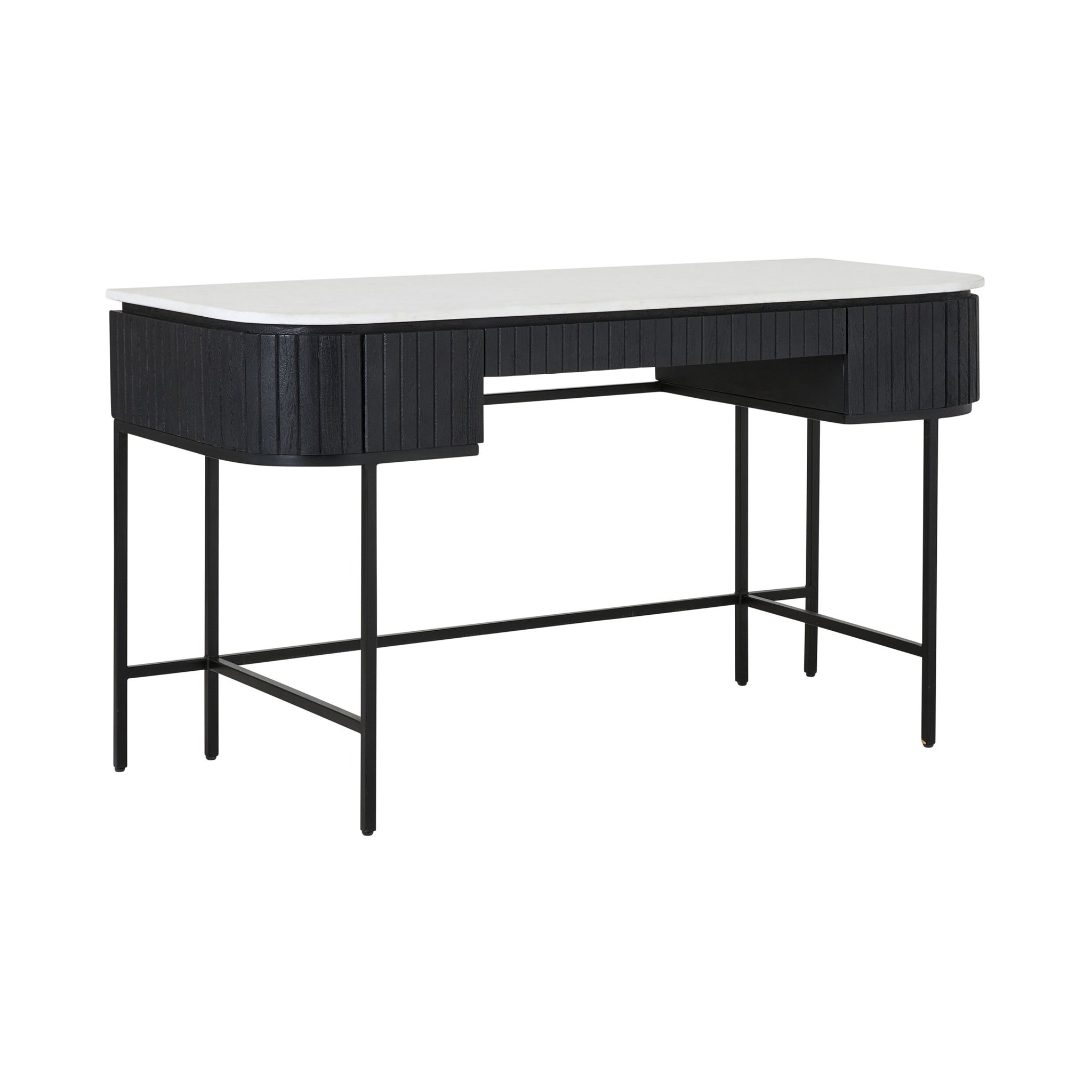 Deva Large 3 drawer Desk Black