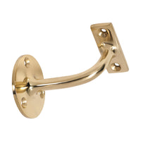 1545 Hand Rail Bracket Polished Brass P75mm Backplate 56mm