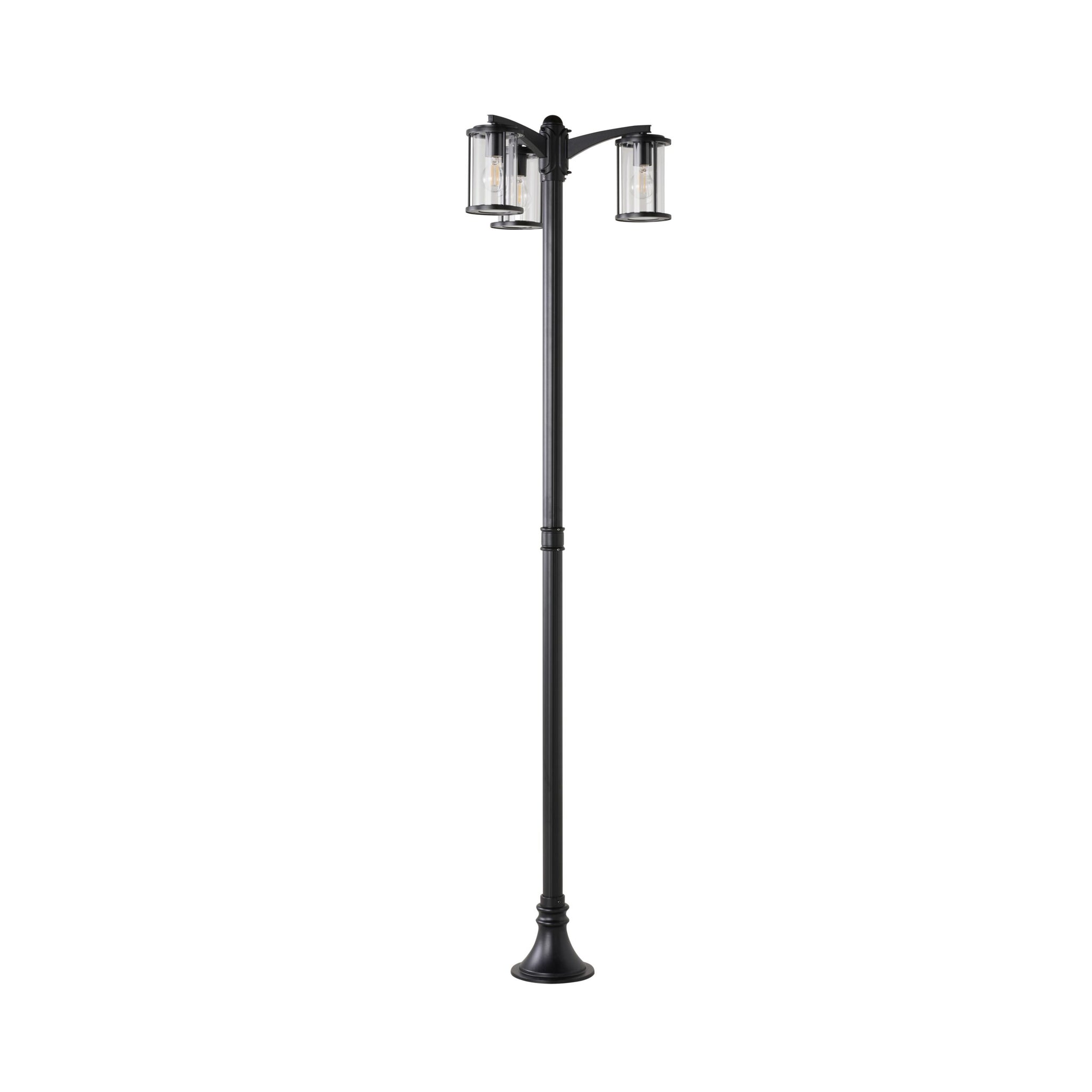 Dover 3 Light Exterior Lamp Post Black 200cm