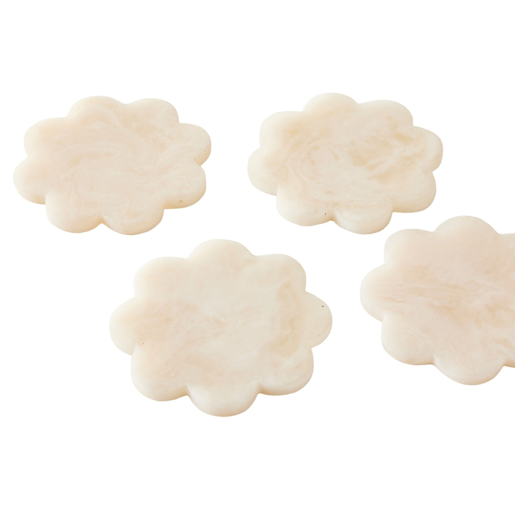 Poppi Scallop Coasters Set of 4 Pearl