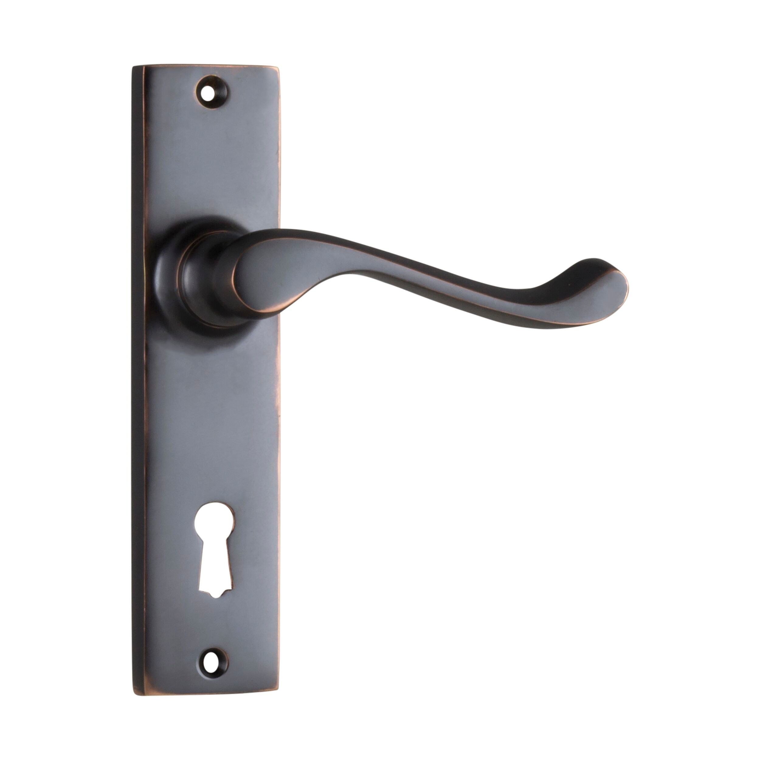 0896 Door Lever Fremantle Lock Pair Antique Copper H150xW35xP50mm