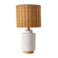 Joelle Rattan Natural/White Table Lamp 45cm