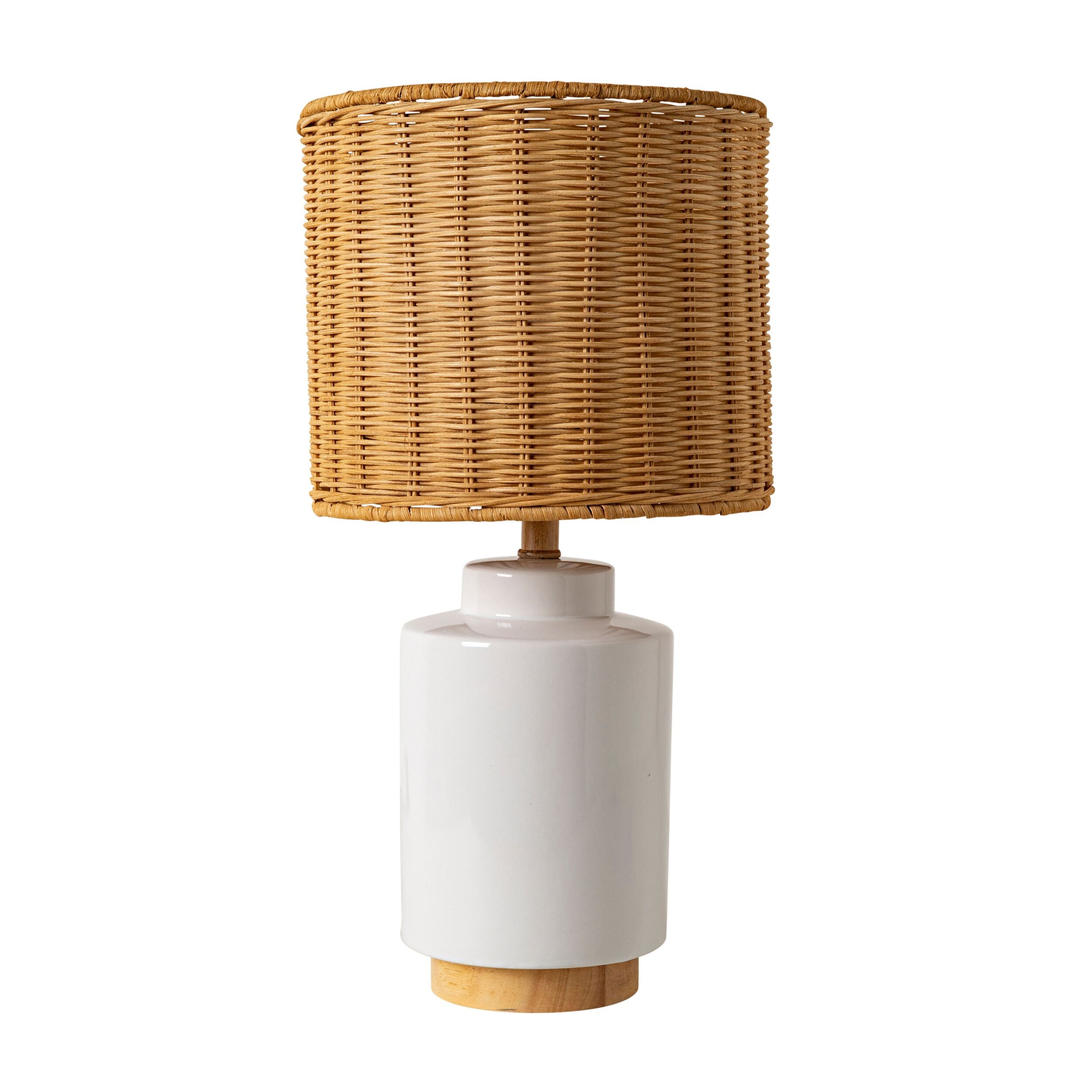 Joelle Rattan Natural/White Table Lamp 45cm