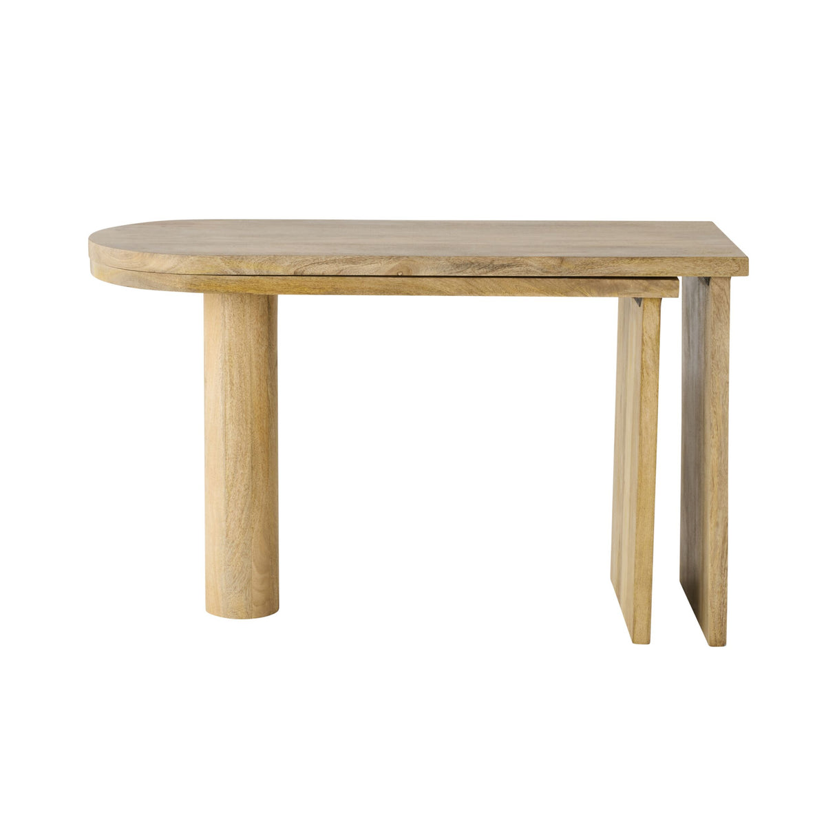 Harrie L Shape Rotating Desk Natural