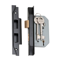 2186 Mortice Lock 5 Lever Rebated Matte Black CTC57mm Backset 46mm