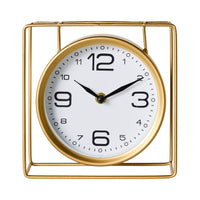 Caged Mantel Clock Gold 18x18x7cm