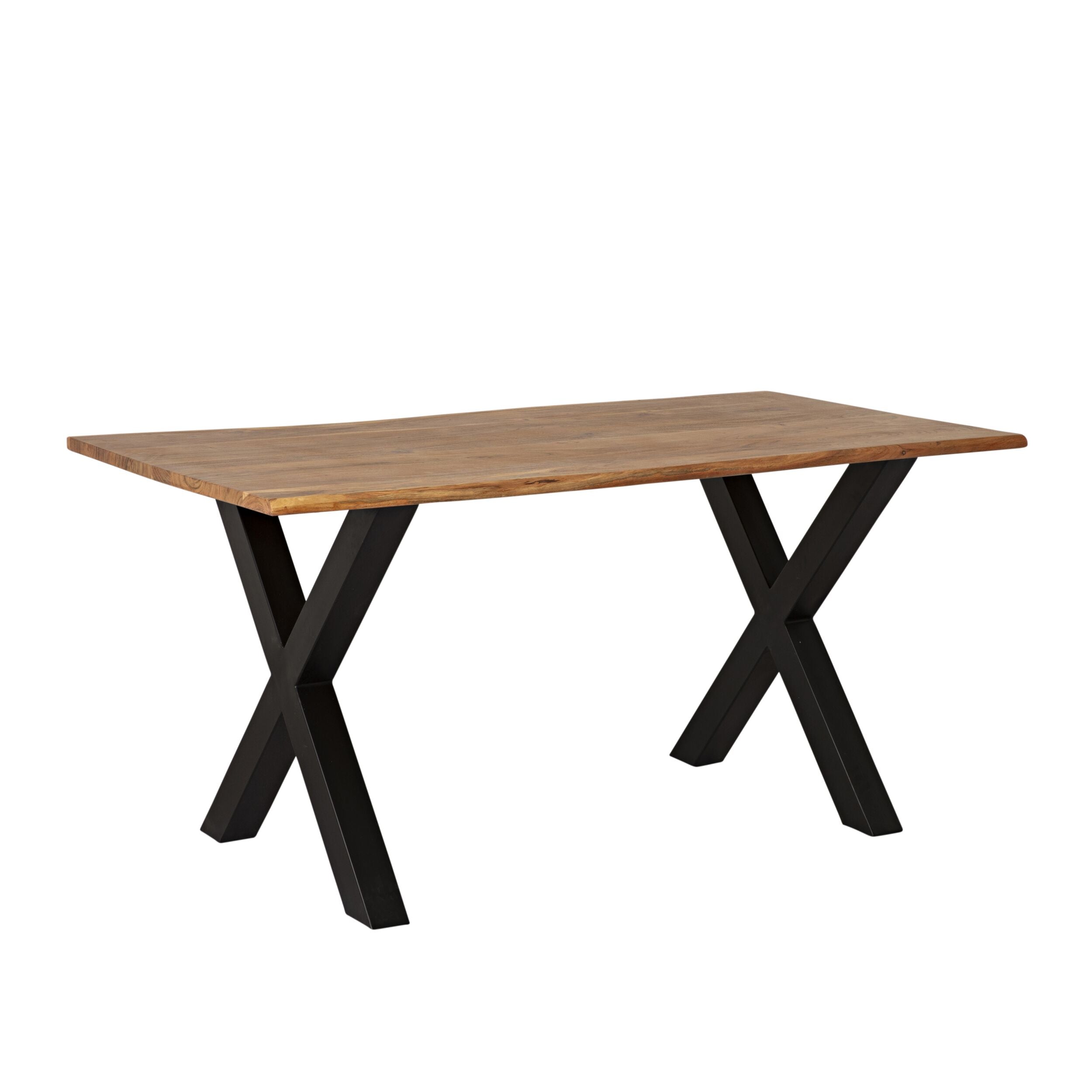 Live Edge Timber Dining Table with Cross Leg Base 160cm