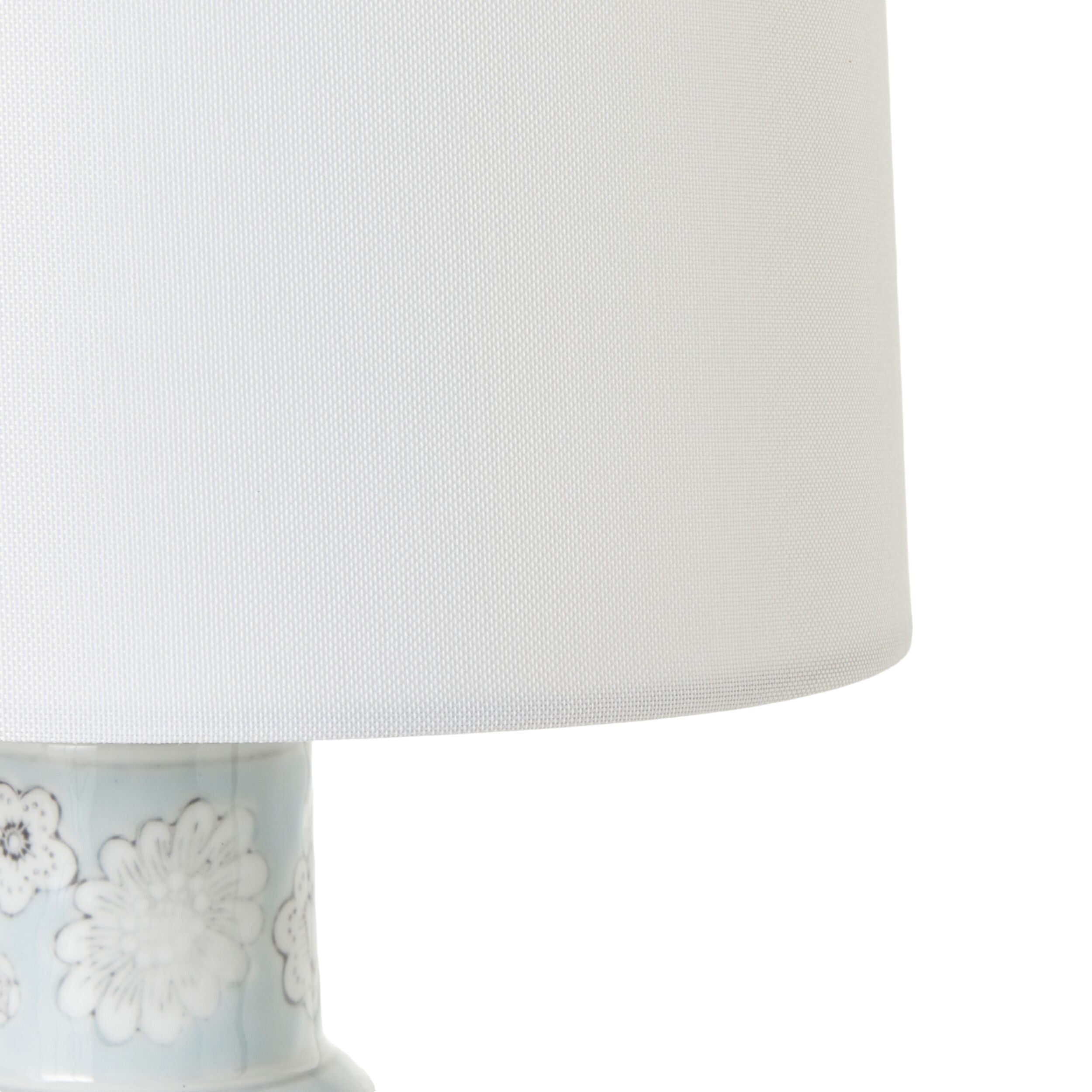 Pale Blue & White Floral Table Lamp 47x26x26cm