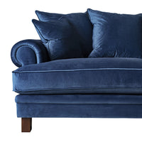 Lisette 3.5 Seater Velvet Deep Sofa Celeste Indigo