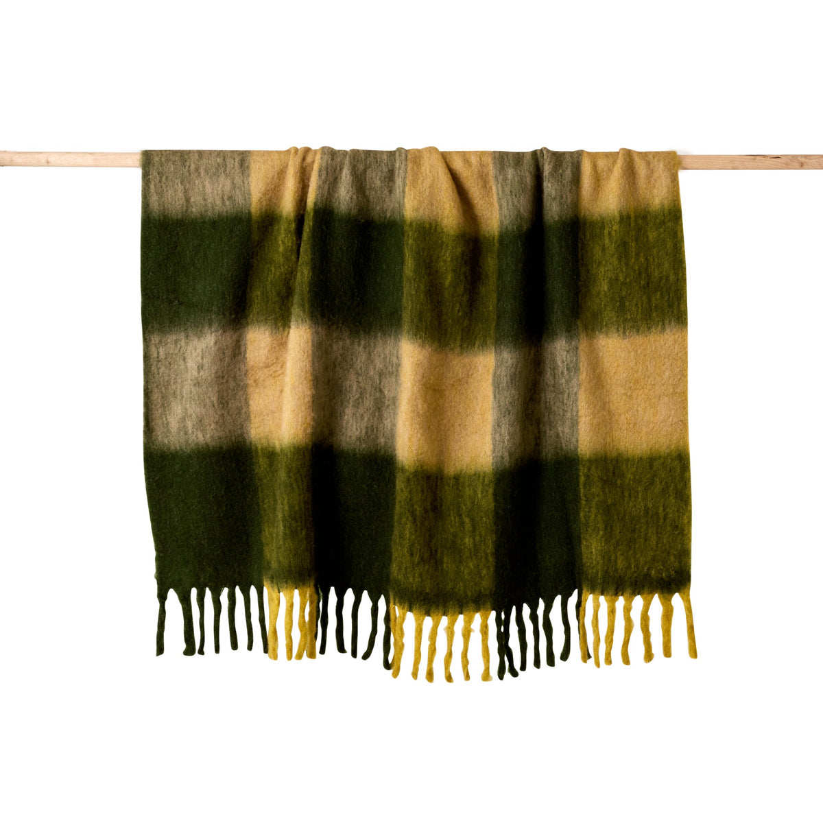Hunter Wool Blend Throw Green Check 130x170cm