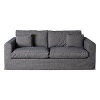 Huxley 3.5 Seater Linen Weave Sofa Charcoal Grey Custom C-001