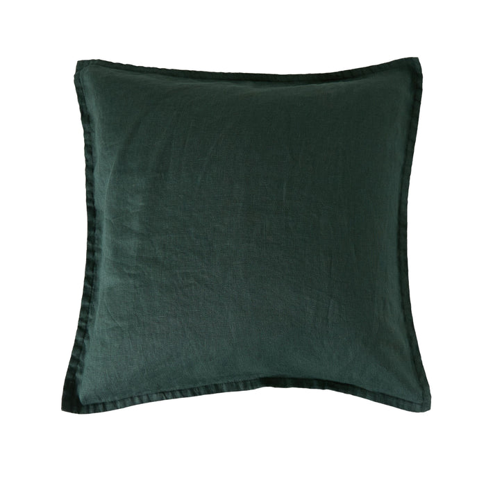 Hamptons French Linen Cushion Bottle Green 50x50cm
