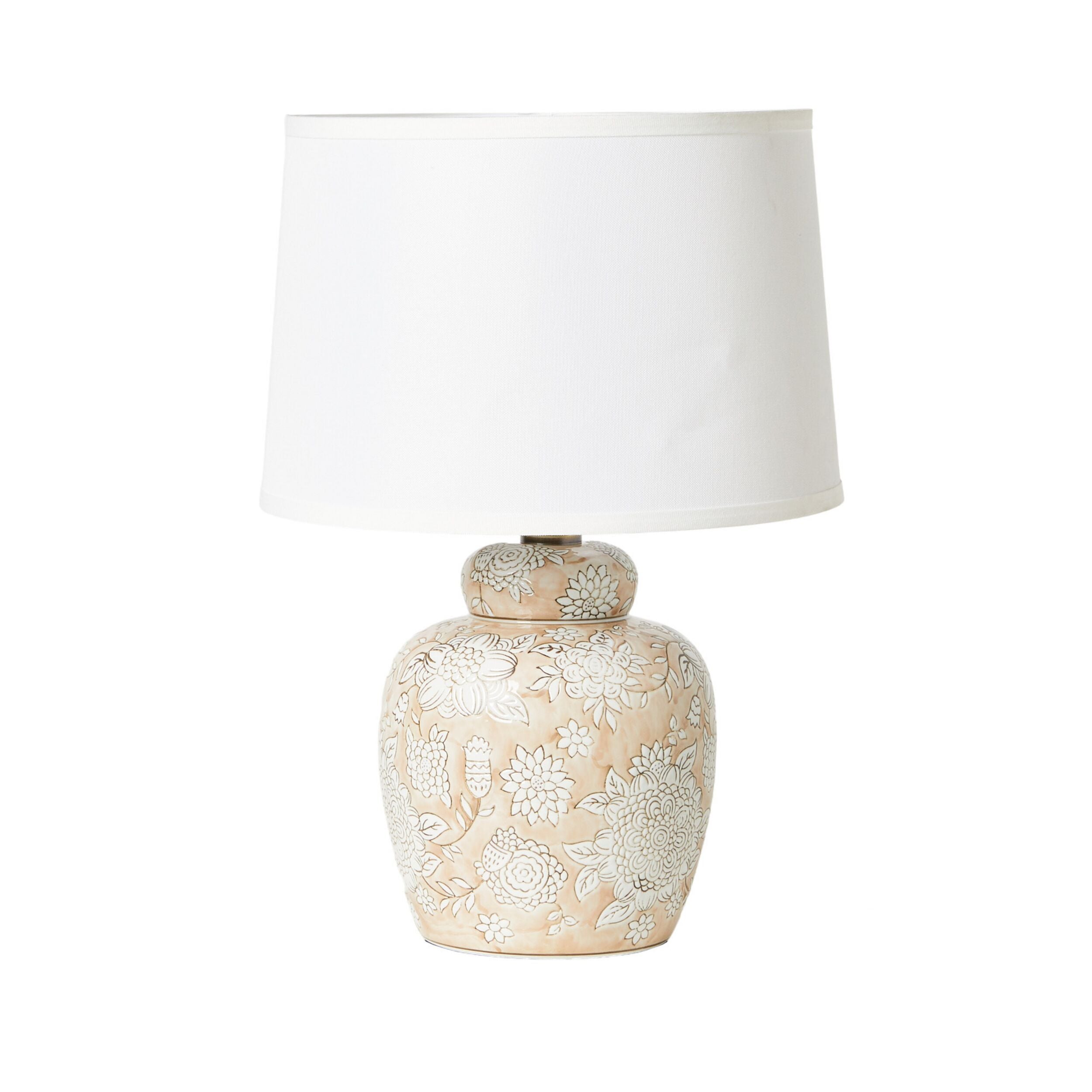 Pink Blush Floral Table Lamp 50cm