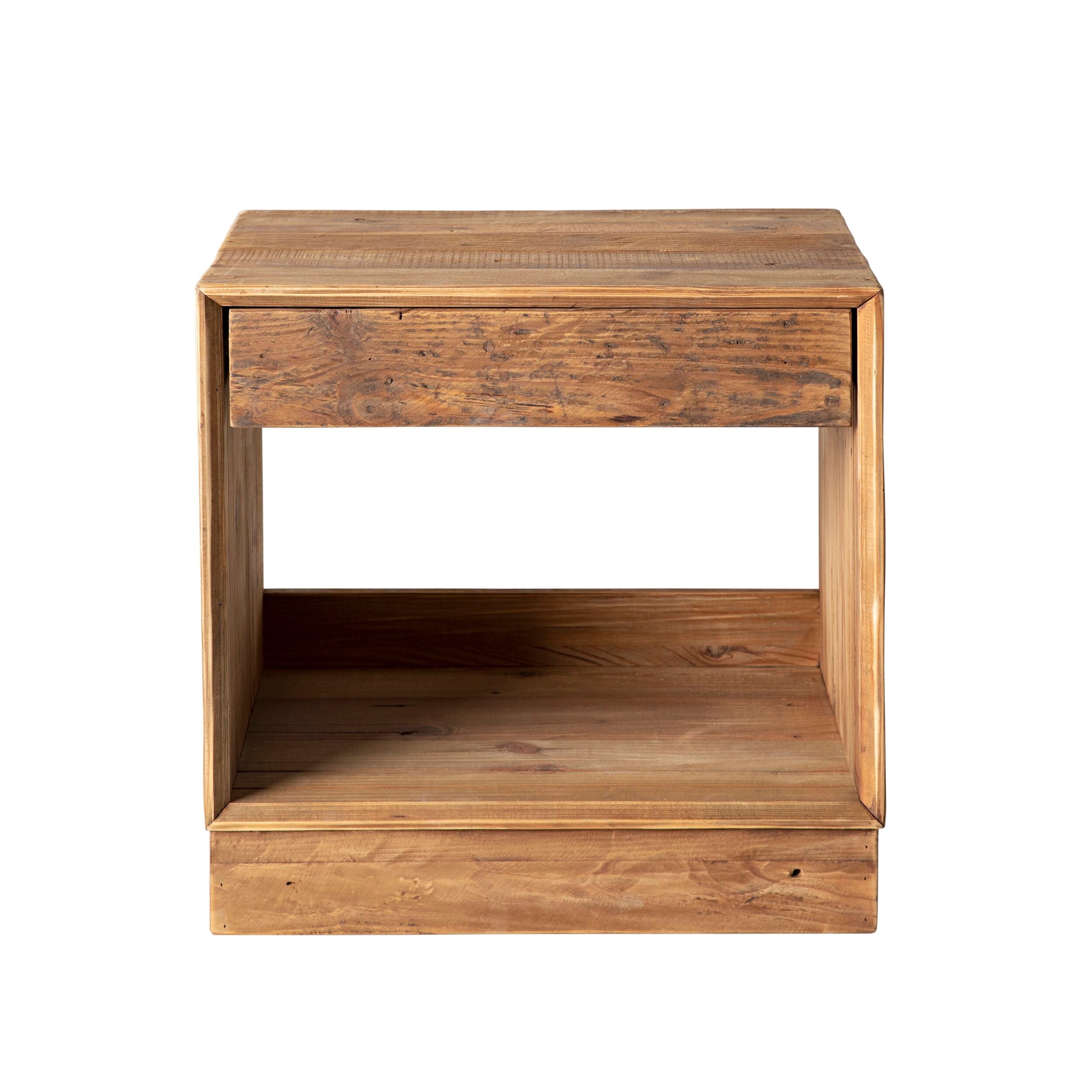 Kalise Reclaimed Timber Plinth Bedside Table