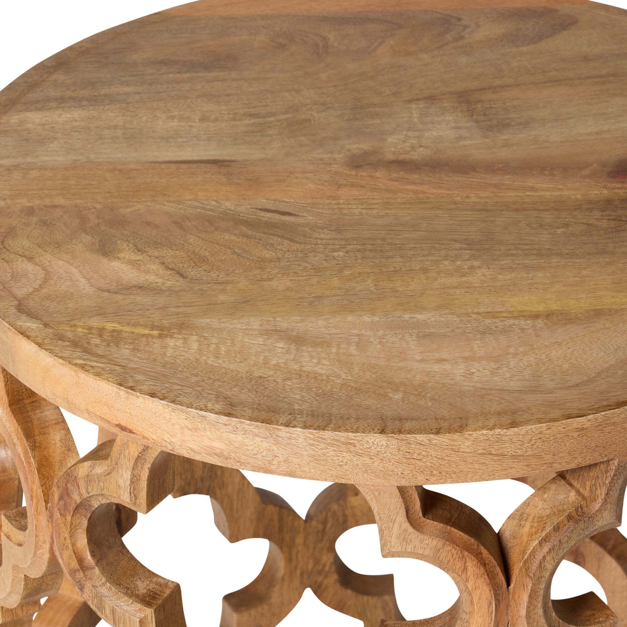 Eco Sole Carved Wooden Side Table Large 48cm