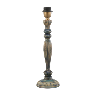 Zarina Meena Teal Blue Wooden Table Lamp Base 13x13x36cm