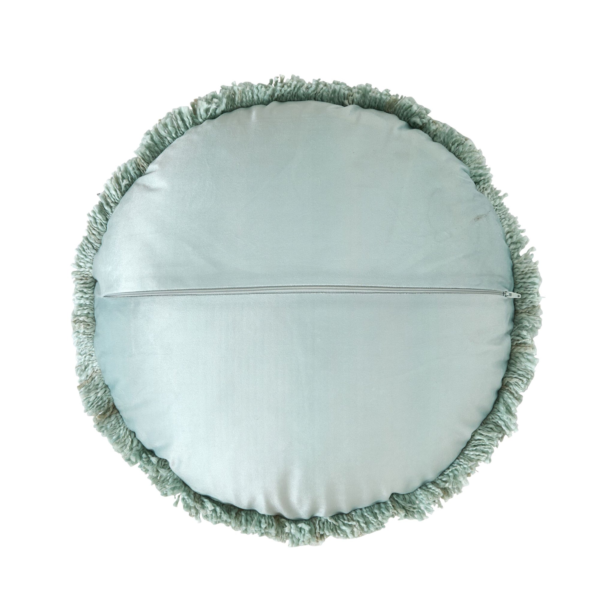 Frida Embroidered Velvet Round Cushion