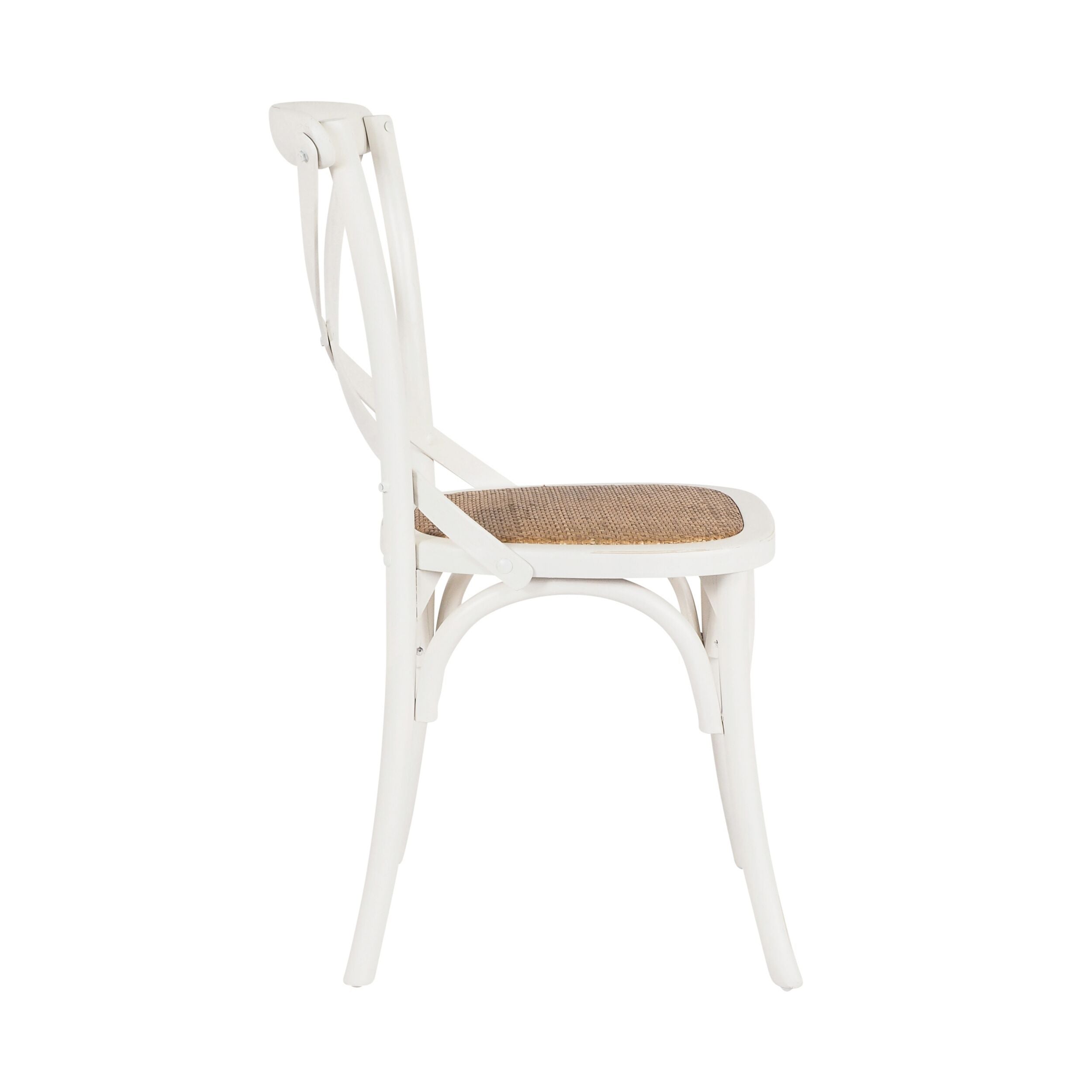 Provincial Cross Back Dining Chair Crisp White