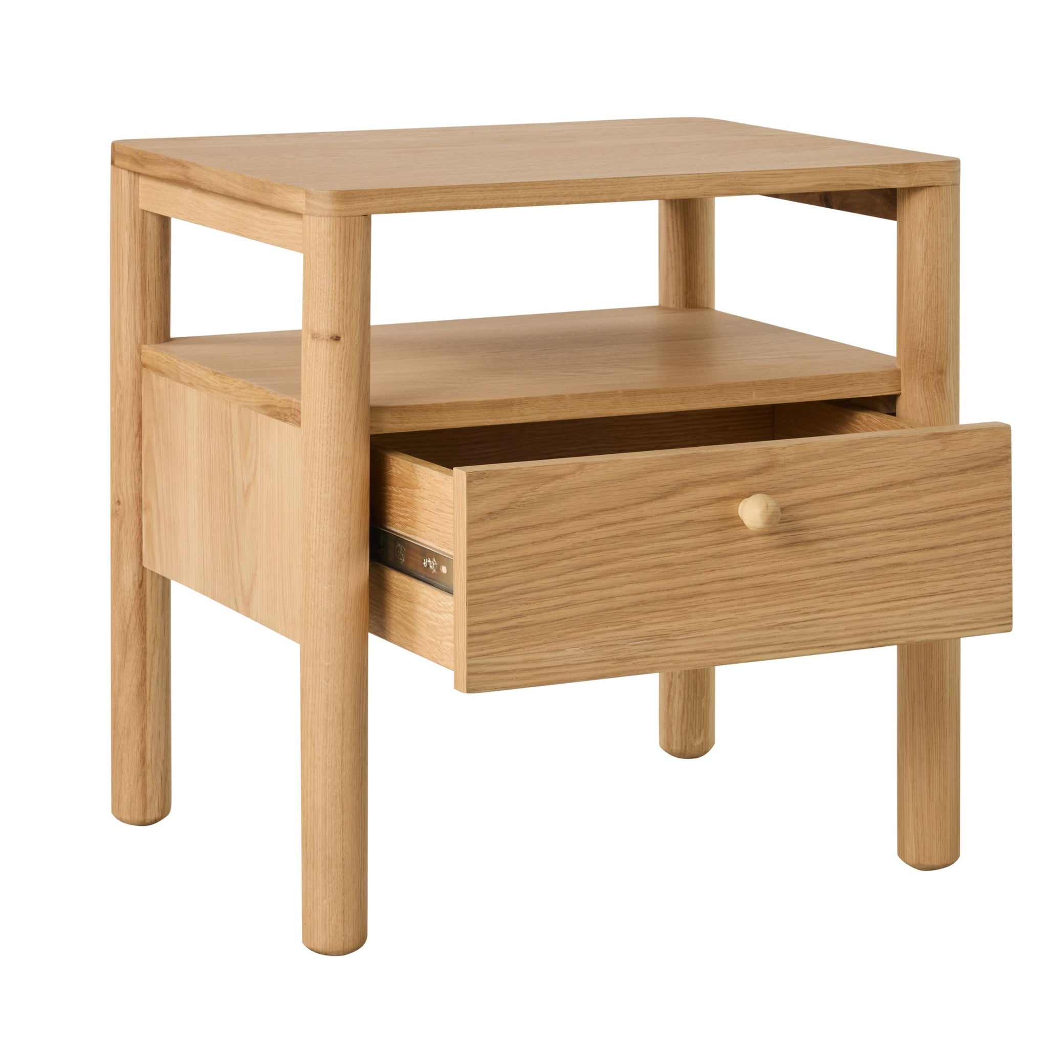 Spintara 1 Drawer Bedside Table Light Oak