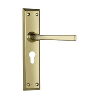 0675E Door Lever Menton Euro Pair Polished Brass H225xW50xP75mm